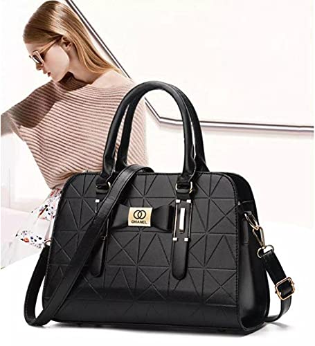 ARURA (LABEL) PU Latest Women Handbag Shoulder Bag with Shoulder Strip (Black)