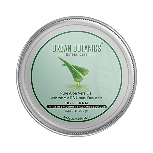 UrbanBotanics® Pure Aloe Vera Skin/Hair Gel With Vitamin E & Natural Emollients (Paraben Free), 200g