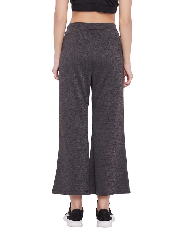 Clovia Women's Comfort Fit Flared Active Pants (AB0096P05_Grey_M)