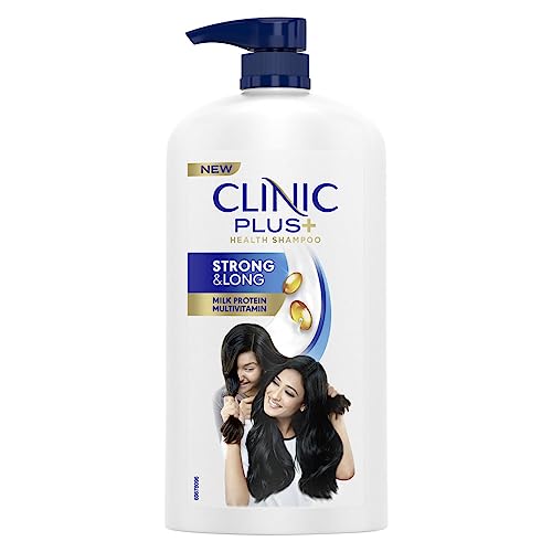 Clinic Plus Strong & Long Shampoo 1 L, With Milk Proteins & Multivitamins for Healthy and Long Hair - Strengthening Shampoo for Hair Growth