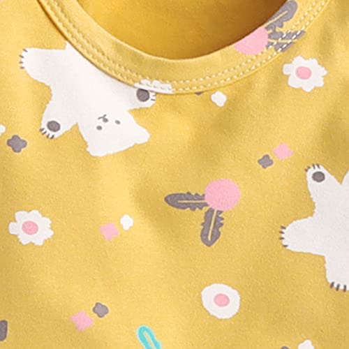 Hopscotch Girls Cotton Sleepwear Sets Yellow 8-9 Years (CYM-3142387)