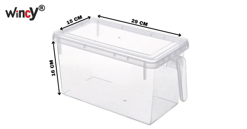 Wincy Fridge Storage Boxes Food Grade Containers Plastic Storage Box with Lid and Handle - 5L Air tight (2)