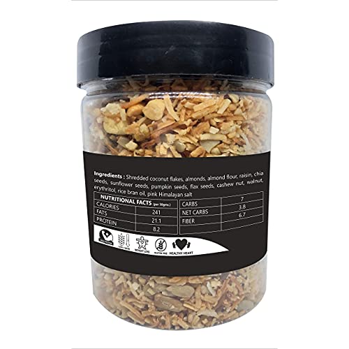 Keto Peanut Butter Granola 250G | Low Carb Cereal, Gluten & Grain Free, High Protein Keto Cereals Energy Snack.