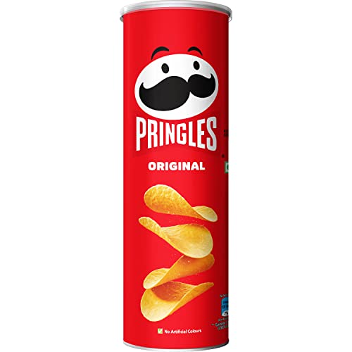 Pringles Original | Potato Chips | Classic Salted Potato Chips | Crispy Snack | Crunchy Snack for Movies, Games & More | On-the-Go Can | 134g