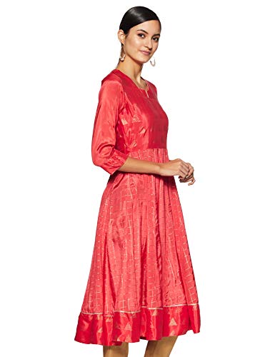 Rangriti Women's Synthetic a-line Kurta (RMMDESERT G2077_Coral_2XL (42))