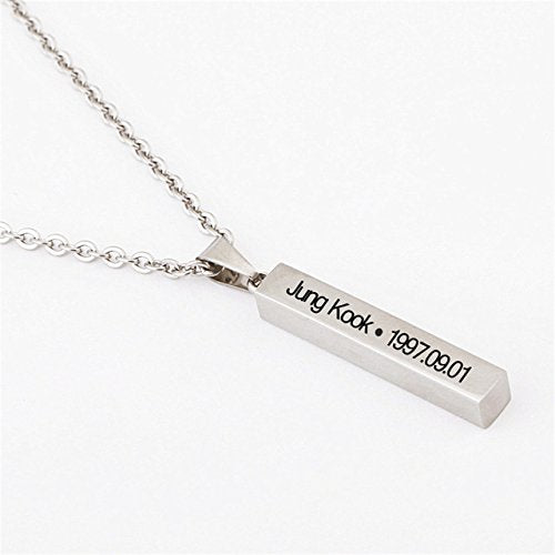 New KPOP Bangtan Boys BTS JUNGKOOK V JHOPE JIN JIMIN SUGA RAP MONSTER steel NECKLACE 16091004