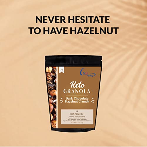 GoWhey Keto Granola, Dark Chocolate Hazelnut Crunch (250 g) | 1g Net Carb Per Serving | High Protein Breakfast| Healthy Snacks