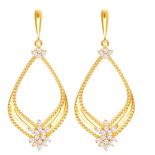 GIVA 925 Sterling Silver Golden Princess Earrings| Drops to Gift Women & Girls | With Certificate of Authenticity and 925 Stamp | 6 Months Warranty*