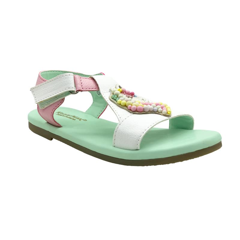 KazarMax Kids Girls Sea Green Unicorn Applique Sandal - 8 Kids UK