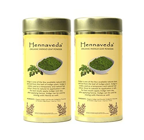 Hennaveda Organic Indigo Powder For Hair 100g x 2