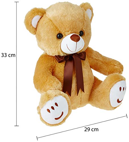 Amazon Brand - Jam & Honey Teddy Bear, Cute, Soft Toy (33 Cm, Brown), Great Birthday Gift