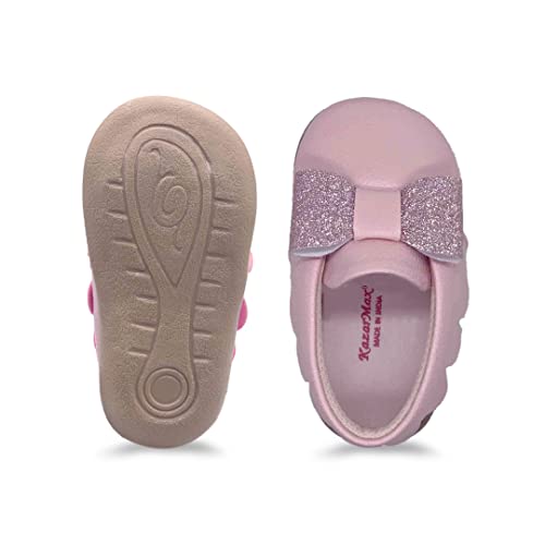 KazarMax Baby Boy's and Baby Girl's Bow Booties (White Light Pink, 42-48 Months)