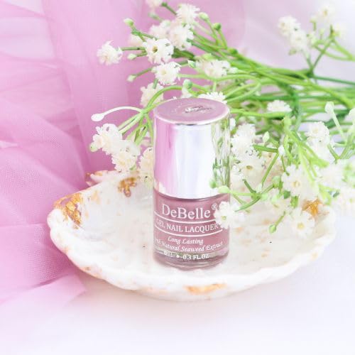 DeBelle Gel Nail Polish Majestique Mauve (Mauve Nail Paint)|Non UV - Gel Finish |Chip Resistant | Seaweed Enriched Formula| Long Lasting|Cruelty and Toxic Free| 8ml Glossy Finish