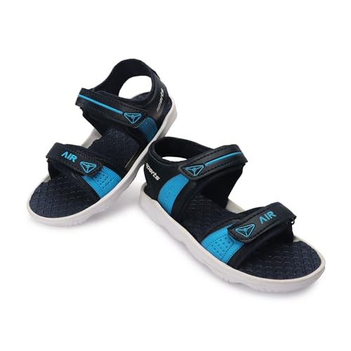 XDOX Soft EVA Sole Stylish Sandals for Kids with Adjustable Back Strap |Comfortable and Light Weight, Anti Skid and Waterproof | For Everyday use for Boys and Girls P-51-KIDS-NAVY-SKY-3