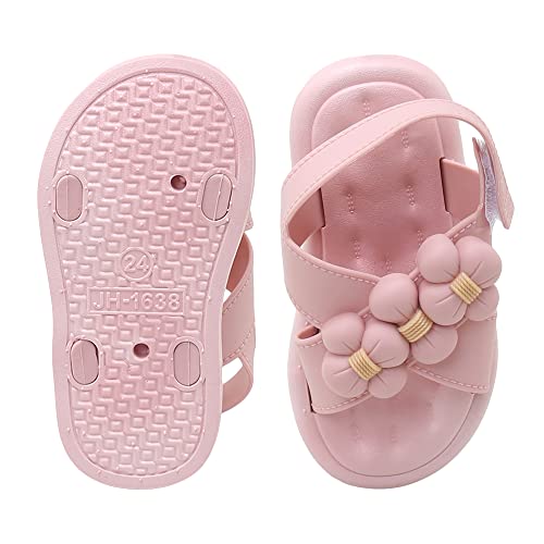 Hopscotch Boys and Girls PVC Plastic Floral Applique Sandals in Pink Color, UK:10 (TB4-4056466)