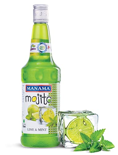 Manama Lime and Mint Mojito Syrup | Mixer for Mocktails, Cocktails, Drinks, Juices, Beverages | Non Alcoholic Mix 750ML Bottle