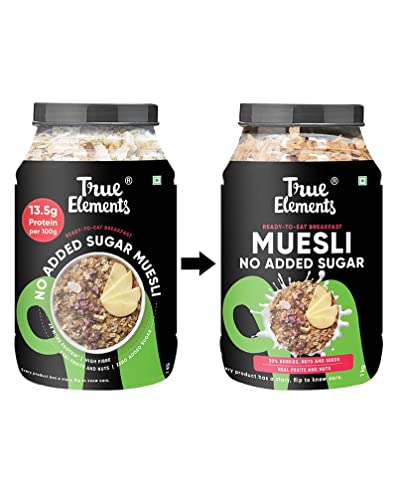 Buy True Elements Dark Chocolate Muesli 1kg - 13gm Protein, Nuts & Berries, 13% Millet