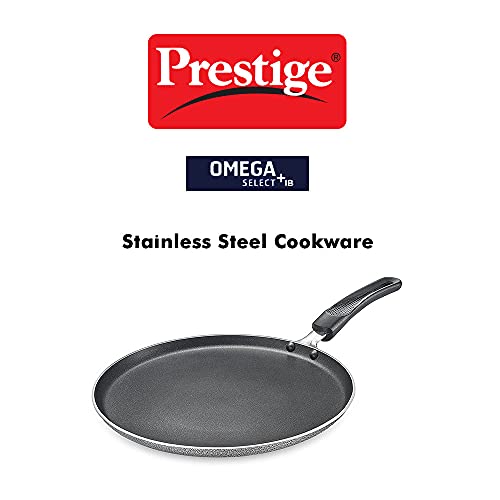 Prestige Omega Select Plus 27.5cm Non-Stick Omni Tawa |Induction Base |Gas & Induction Compatible| Metal Spoon Friendly | Sturdy Handles