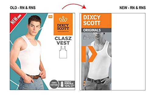 Dixcy Scott Men's Innerwear Regulart Fit Solid (Pack of 3) (Comfort Vest RN_White_L)