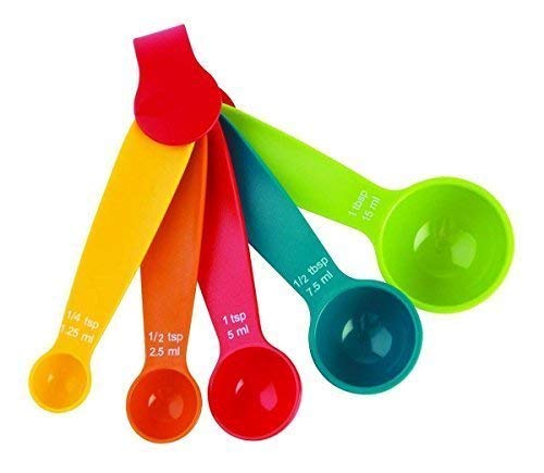 INKULTURE Plastic Measuring Cups and Spoon Set with Ring Holder| 10 Piece Set | Multicolor