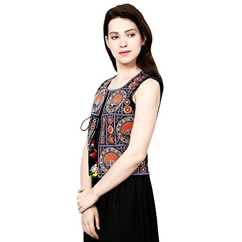 Prijam Women's Embroiderd Ethnic Shrugor Jacket RL 04 XXL and Special Embroidered Cotton Koti/Jacket/Waist Coat for Women