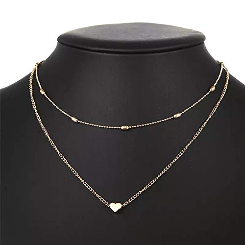 Shining Diva Fashion Stylish Multilayer Chain Pendant Necklace For Women And Girls (12450Np), Gold