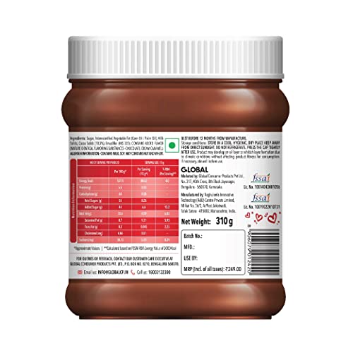 LuvIt. Choco Spread | Smooth & Delicious | Made with Cocoa | Best for Chocolate Bread, Cakes, Shakes, Dosa, Roti | Pack of 5-310g Each