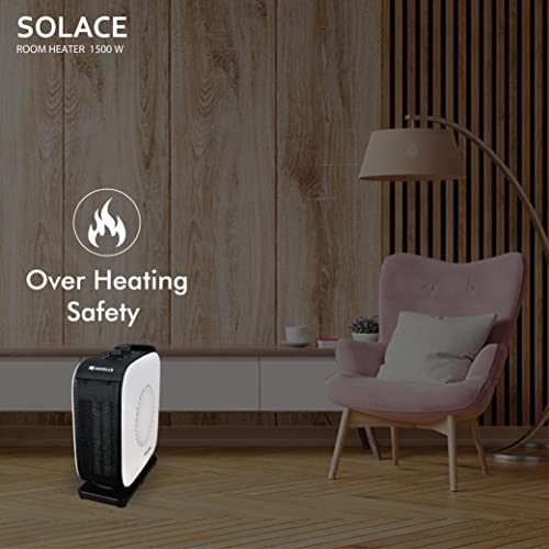 Havells Solace 1500 Watt with PTC Ceramic Heating Element & 2 Heat Setting Room Heater (White & Black)