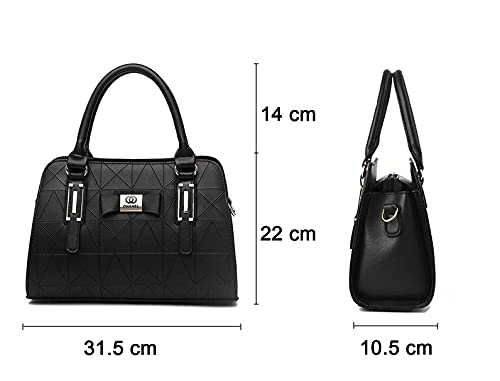 ARURA (LABEL) PU Latest Women Handbag Shoulder Bag with Shoulder Strip (Black)