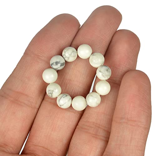 Reiki Crystal Products Howlite Ring, Howlite Stone Ring, Howlite Crystal Ring, Howlite Beads Ring Free Size for Unisex Adult