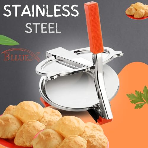 Daily Shop Stainless Steel Puri/Roti Maker Press Machine - Roti chapati Presser for Home - Papad-khakhra-poori Manual Hand Press with Handle for Kitchen Pk of 1