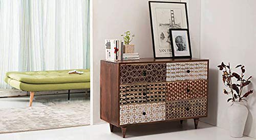 The Attic Vicent Sideboard|Kitchen and Living Room Storage|Solid Wood|Honey Matte Finish