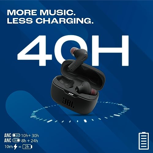 JBL Tune 235NC in Ear Wireless ANC Earbuds (TWS), Massive 40Hrs Playtime with Speed Charge, Customizable Bass with Headphones App, 4 Mics for Perfect Calls, Google Fast Pair, Bluetooth 5.2 (Black)