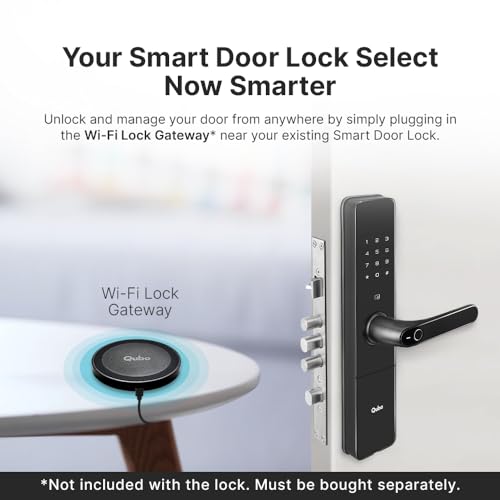QUBO Smart Door Lock Select from Hero Group | 5-Way Unlocking | Fingerprint | Pincode| RFID Access Card | Bluetooth Mobile App | Mechanical Key | OTP Access | WiFi (Optional) | Hub Sold Separately