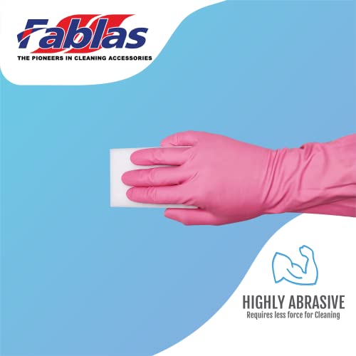 F A B L A S Neo Guard Sponge Melamine Stain Remover Magic Eraser Original, Durable Cleaning, Multifunctional for House, Bathroom etc Chemical Free Eraser Foam (White, 110x70x30mm, Pack of 6 Pcs)