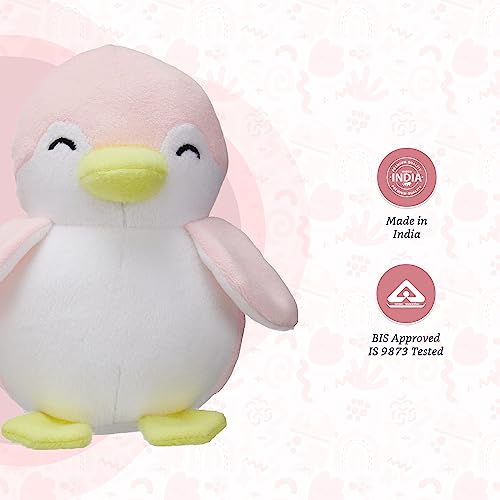 Amazon Brand - Jam & Honey Penguin, Plush/Soft Toy for Boys, Girls and Kids, Super-Soft, Safe, Great Birthday Gift (Pink and White, 17 cm)