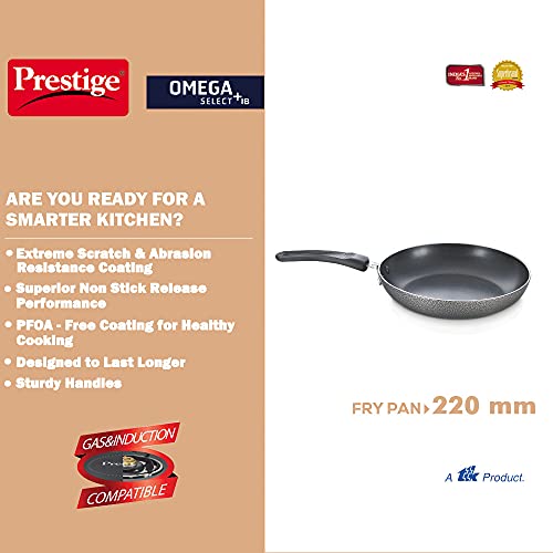 Prestige Omega Select Plus 20cm Non-Stick Fry Pan | Gas & Induction Compatible | Scratch Resistant & Metal Spoon Friendly | Sturdy Handles