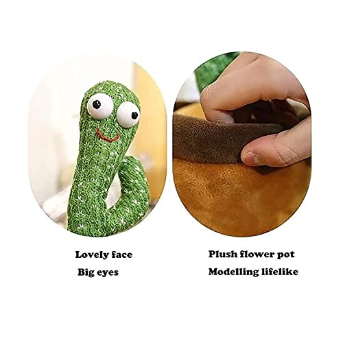 Storio Toys Dancing Cactus Talking Toy, Cactus Plush Toy, Wriggle & Singing Recording Repeat What You Say Funny Education Toys for Babies Children Playing, Home Decorate