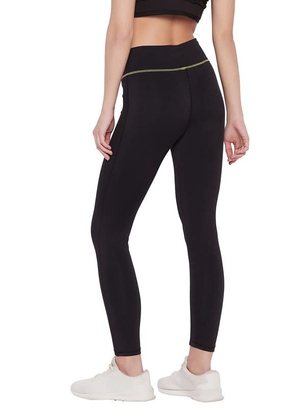 Clovia Women's Snug Fit High Rise Active Tights (AB0110P13_Black_M)