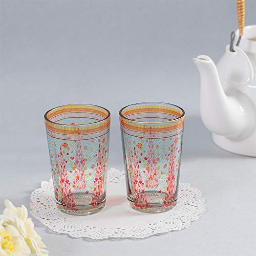 KOLOROBIA Babur Charbagh Inspired Chai Glass/Tea Glass, Flame Proof, Microwave & Dishwasher Safe | for Daily Use & Gifting, (Set of 2)