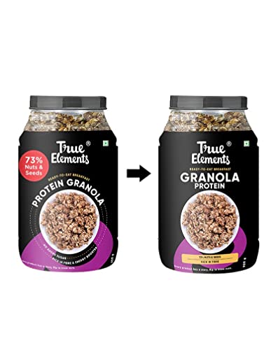 True Elements Protein Granola 900g - Granola with 19g Clean Protein | Gluten Free Protein Granola | 100% Wholegrains and Natural | Healthy Breakfast Cereal with High Protein