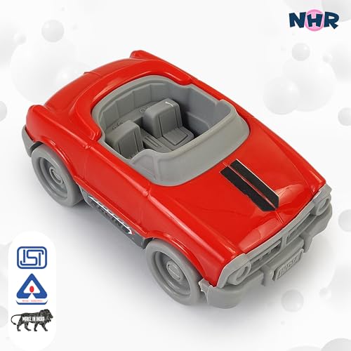 NHR Dinky Plastic Toy Car Pull & Push Vehicle Racing Toy Cars Play Set Toddlers Car Toys Pullback Mini Cars Toys for Kids up to 3 Years (Red)