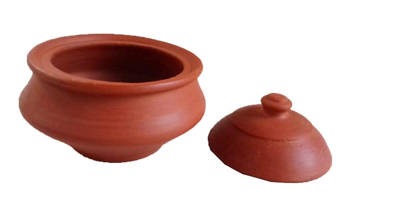 Salem Pottery Shop Earthenware Classic Handmade Organic Terracotta Clay Curd Pot (400 ml, Brown)