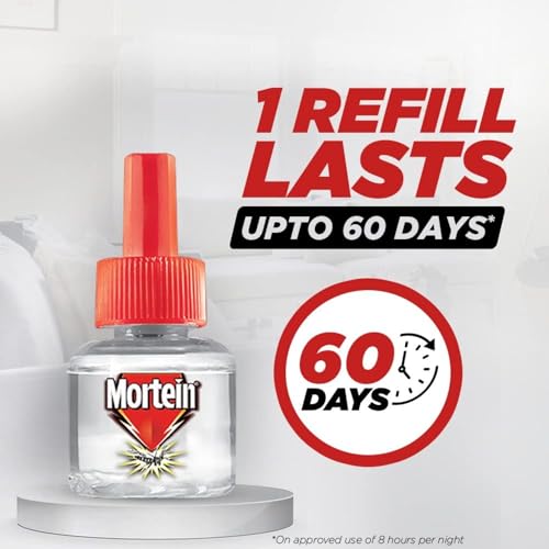 Mortein 45ml x 6 (Buy 4 Get 2 Free) - SmartPlus Mosquito Repellent Refill | Mosquito Repellent & Killer | 100% Protection from Dengue Mosquitoes, Pack of 6
