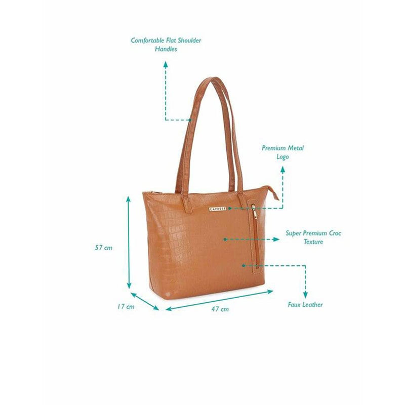 Caprese womens NATLIE T Large BROWN Tote Bag