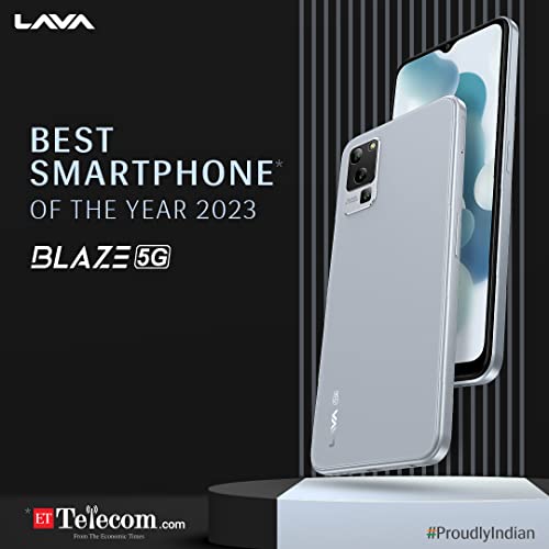 Lava Blaze 5G (Glass Blue, 4GB RAM, UFS 2.2 128GB Storage) | 5G Ready | 50MP AI Triple Camera | Upto 7GB Expandable RAM | Charger Included | Clean Android (No Bloatware)