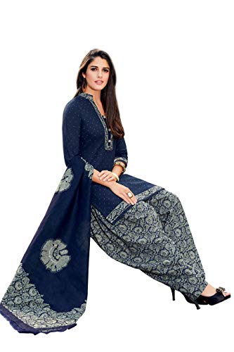 Miraan Cotton Printed Readymade Salwar Suit For Women(MIRAANSAN2520S, Small, Blue)