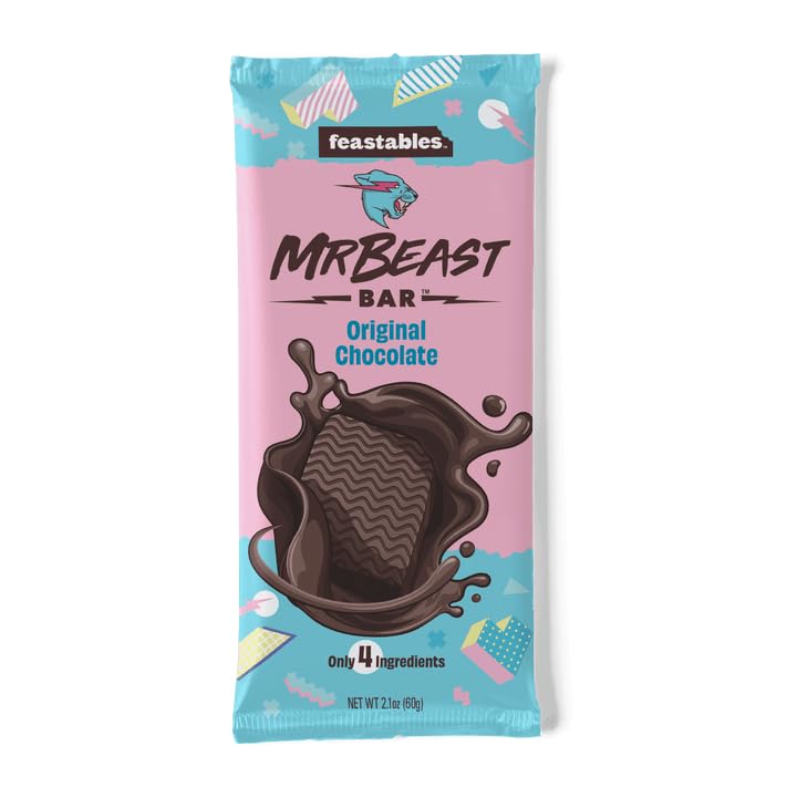 Feastables Mr. Beast Bar Chocolate Bar, 60g (Original Chocolate)