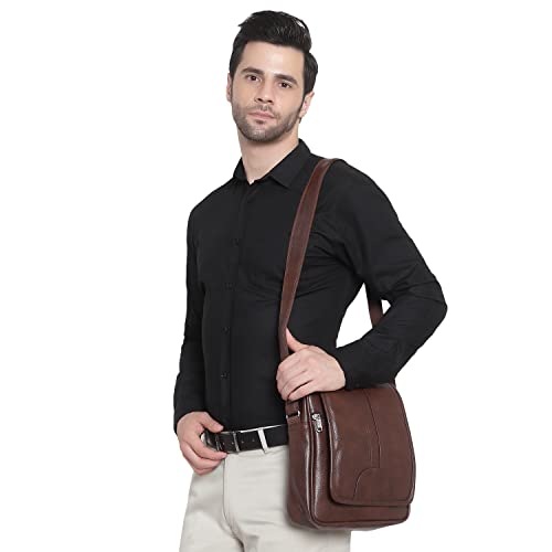 GOLD SKY Stylish PU Synthetic Leather Men's Sling Bag Cross Body Travel Office Business messenger