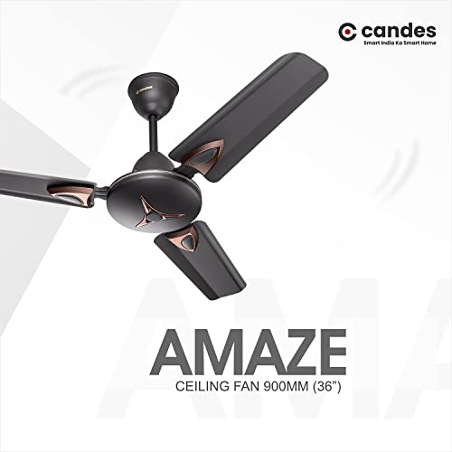 Candes Amaze 900mm /36 inch High Speed Anti-dust Decorative 5 Star Rated Ceiling Fan 440 RPM with 2 Years Warranty (Pack of 1, Coffee Brown)